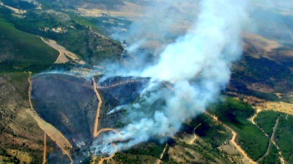 Imagen del incendio de Cañaveral a media tarde