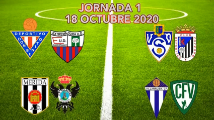 Así será la primera jornada para los equipos extremeños en Segunda B en la temporada 2020-21