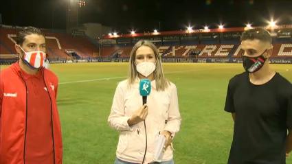Agudo y Copete atendiendo a Extremadura Deportes