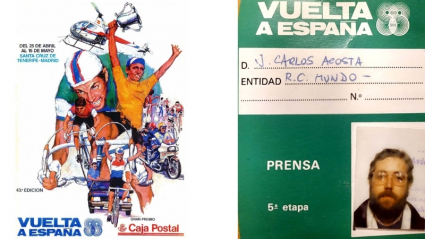 Acreditación de Juan Carlos Acosta para cubrir La Vuelta de 1988