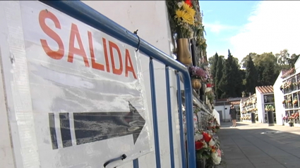 Señalización en el cementerio de Cáceres