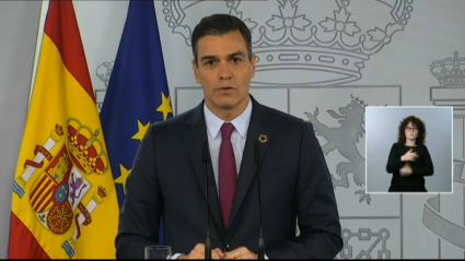 Pedro Sánchez en el Palacio de la Moncloa