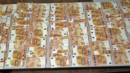 Dinero intervenido por la Guardia Civil