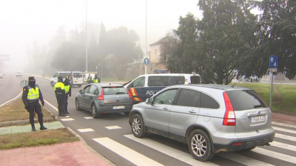 Control de la policía nacional esta mañana en Badajoz 