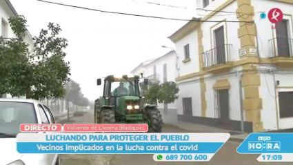 Desinfectando las calles de Valverde de Llerena