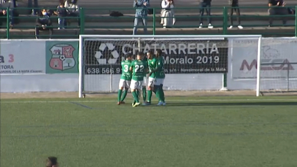 Celebración del gol del Moralo, obra de Borja Cabanillas