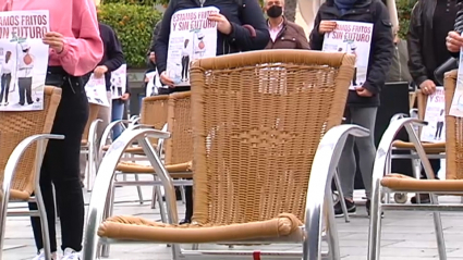 Protesta de los hosteleros en la capital extremeña