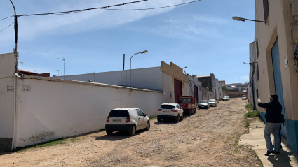 Calle de Almendralejo donde se ha producido el accidente laboral mortal