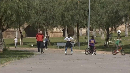 Imagen del parque del Río, en Badajoz.