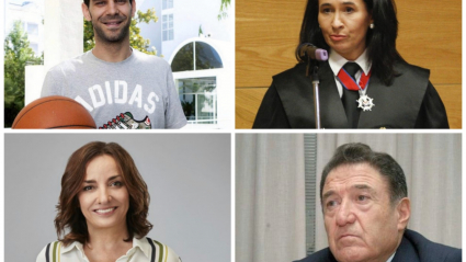 José Manuel Calderón, María Félix Tena, Pepa Bueno y Alfonso Gallardo, Medallas de Oro de la Diputación de Badajoz.