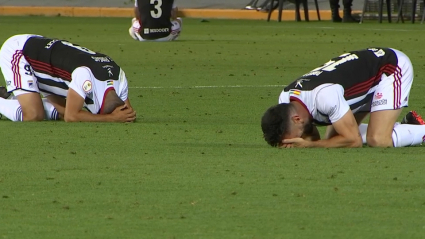 Los futbolistas blanquinegros, derrotados