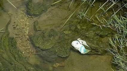 La suciedad del río y el vertido de aguas residuales provocan malos olores