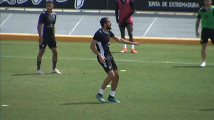 Sergi Maestre en en el entrenamiento de esta mañana en el Nuevo Vivero