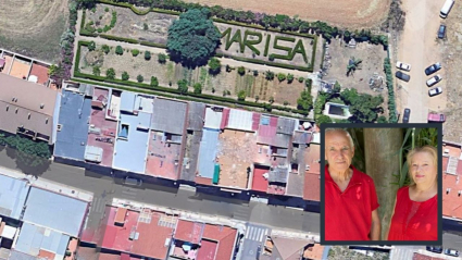 El nombre de Marisa visible desde el aire junto a los protagonistas de la historia