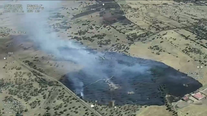 Imagen aérea del incendio.