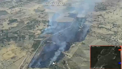 Imagen aérea del incendio de Guijo de Coria