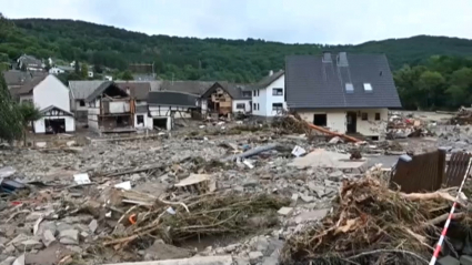 Pueblo del oeste de Alemania arrasado por las inundaciones.