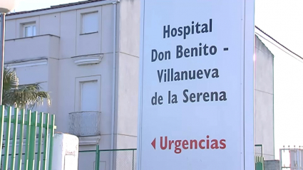 Cartel de entrada al hospital Don Benito-Villanueva