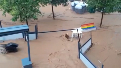 Calles inundadas en Almendralejo