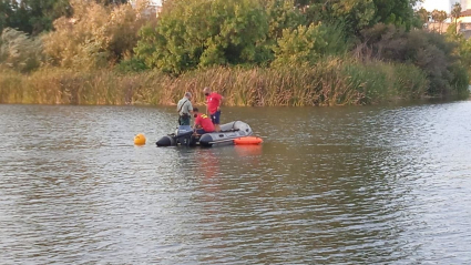 Labores de búsqueda en el río Guadiana