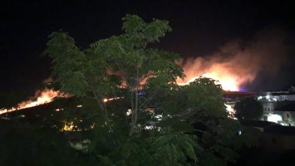 Incendio en el cerro de La Buitrera