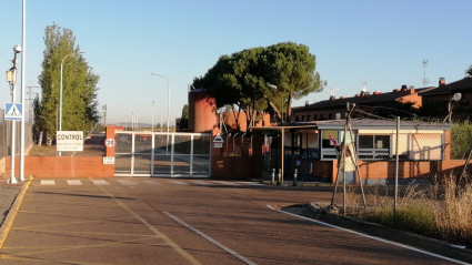 Entrada a la cárcel de Badajoz, esta mañana