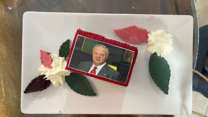 Tarta homenaje a Miguel Celdrán.