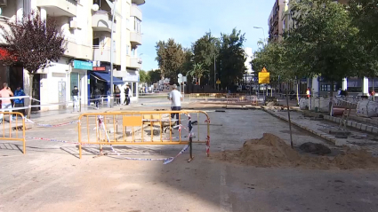 Avenida de Almendralejo en obras