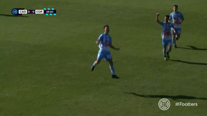 Pablo Platero celebrando el tanto de la victoria