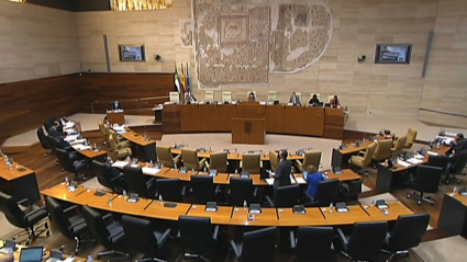 Un momento del debate en la Asamblea de Extremadura