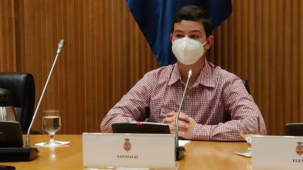 Santiago durante su intervención en el Congreso de los Diputados