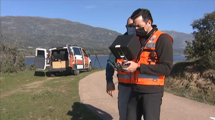 Protección Civil busca con dron