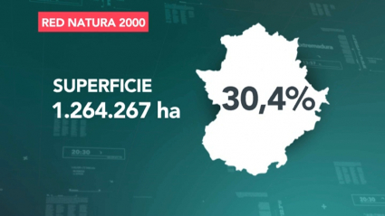 Datos sobre la superficie total que abarca en Extremadura la Red Natura 2000