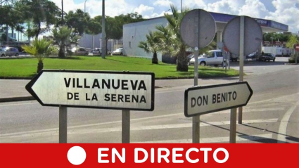 Señales indicativas hacia Don Benito y Villanueva de la Serena