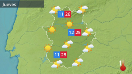 Mapa de tiempo previsto para el jueves 5 de mayo