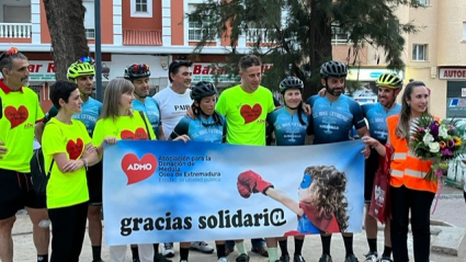 Pedro, a su llegada tras recorrer 400 kilómetros en una sola etapa