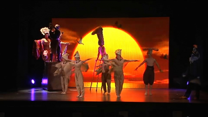 Interpretación de "Vuelve la leyenda. El Rey León. El Musical Infantil" en el Gran Teatro de Cáceres en marzo de 2014