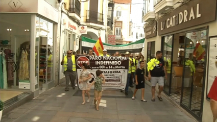 Manifestación de transportistas en Mérida