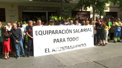 Protesta de empleados municipales Badajoz
