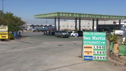 Gasolinera del Polígono El Nevero en Badajoz esta mañana  