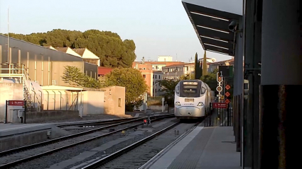 Tren entrando en la estación de Badajoz. 