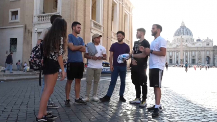 Estudiantes Erasmus en Roma. 