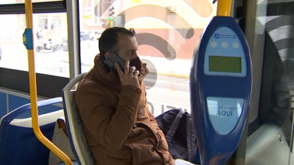 Mascarilla en transporte público, autobús