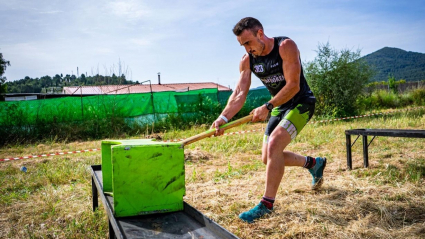 El atleta en plana prueba