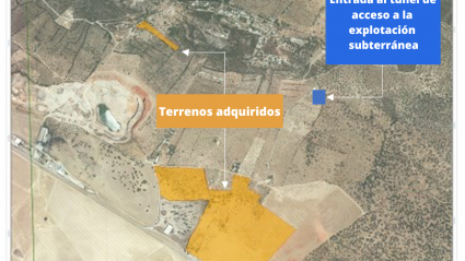 Terrenos del proyecto de la mina de litio en Cáceres