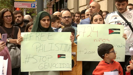 Manifestación a favor de los palestinos en Cáceres