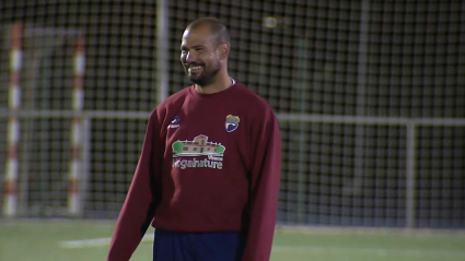 Miguel Ángel Trinidad en el entrenamiento de su equipo, el Zarceño