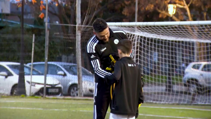 Luismi Álvarez durante entrenamiento con la cantera