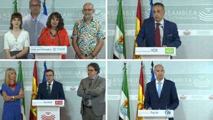 Reacciones de los grupos parlamentarios al discurso de María Guardiola