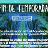 Página web de AquaBadajoz donde anuncian el fin de temporada